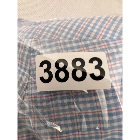 Vineyard Vines Shirt Small Check Blue Cooper Performance Button Up - Picture 7 of 7